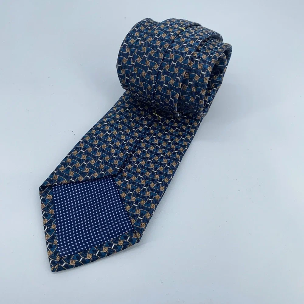 Eton Tie Men One Size Multi Patterned Silk Luxury Classic Necktie Italy Made NWT